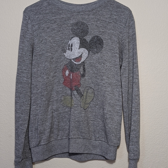 Disney's Classic Mickey Mouse Grey Lightweight Sweatshirt - Picture 1 of 5